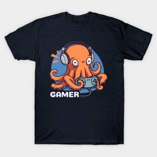 gamer octopus playing game T-Shirt